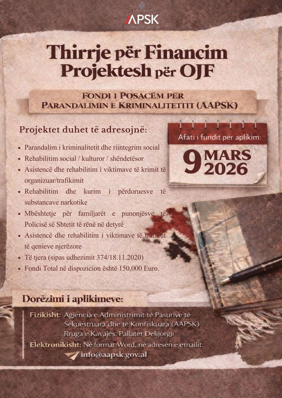 Thirrje për Financim Projektesh për organizatat jofitimprurësë (OJF)